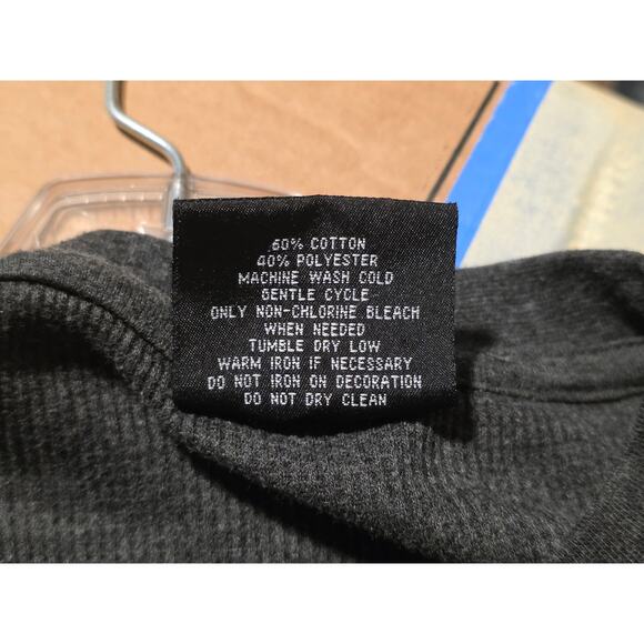 Vtg Southpole Shirt Mens XXL Black Long Sleeve Waffle Knit Thermal Hip Hop Y2K - Picture 8 of 8